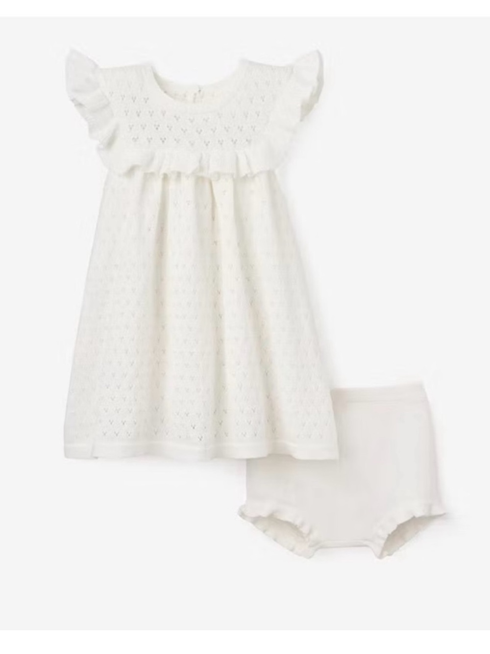 Elegant baby Pointelle sleeve dress
